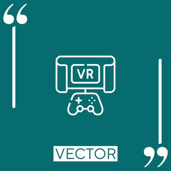 Spiel Vektor Symbol Lineares Symbol Editierbare Strichlinie — Stockvektor