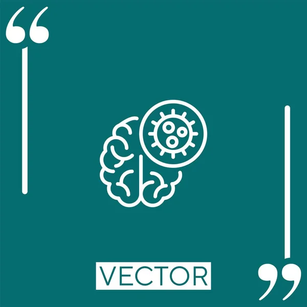 Ícone Vetor Cerebral Ícone Linear Linha Curso Editável —  Vetores de Stock