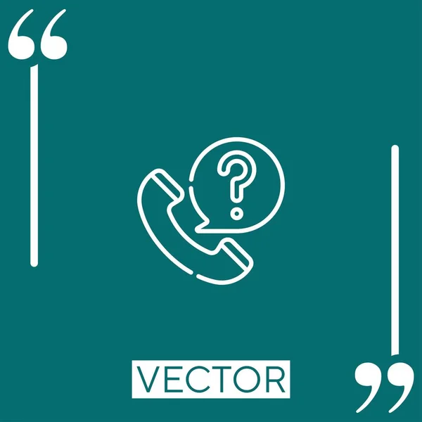 Call Center Agente Vetor Ícone Ícone Linear Linha Curso Editável — Vetor de Stock