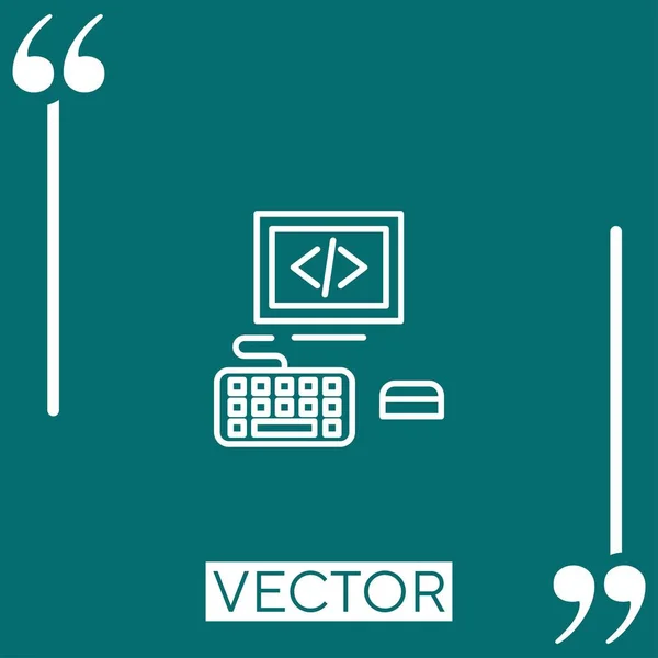 Icono Del Vector Informático Icono Lineal Línea Carrera Editable — Archivo Imágenes Vectoriales