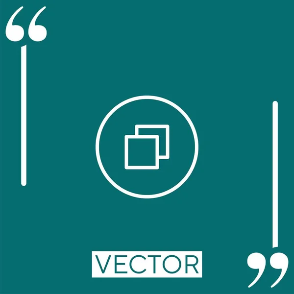 Copy Vector Icon Icono Lineal Línea Carrera Editable — Vector de stock