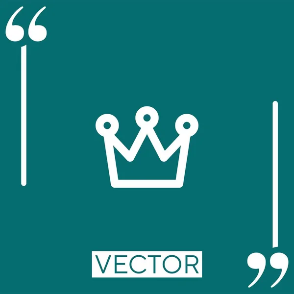 Ícone Vetor Coroa Ícone Linear Linha Curso Editável — Vetor de Stock