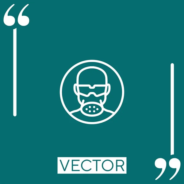 Ícone Vetor Máscara Gás Ícone Linear Linha Curso Editável — Vetor de Stock