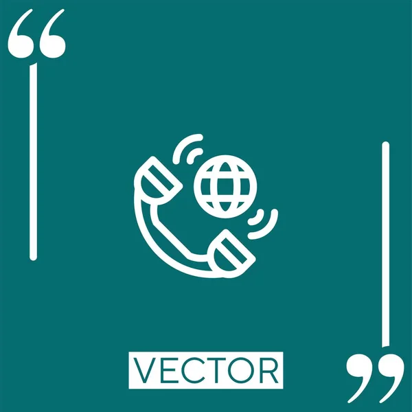 Icône Vectorielle Globale Ligne Icône Linéaire Ligne Course Modifiable — Image vectorielle