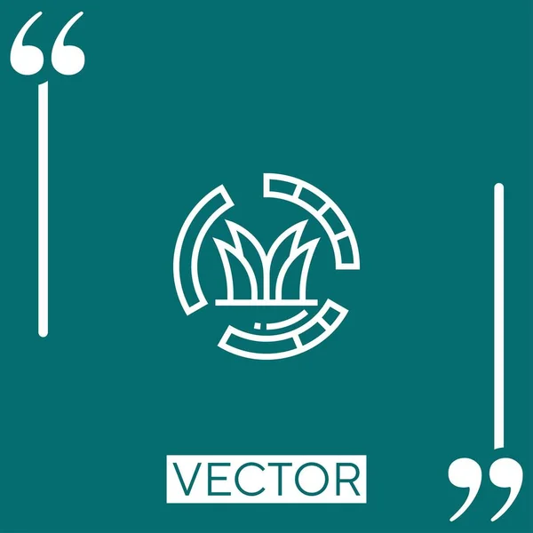 Ícone Vetor Grama Ícone Linear Linha Curso Editável — Vetor de Stock