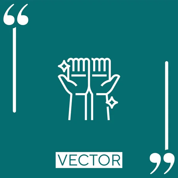 Hände Vektor Symbol Lineares Symbol Editierbare Strichlinie — Stockvektor