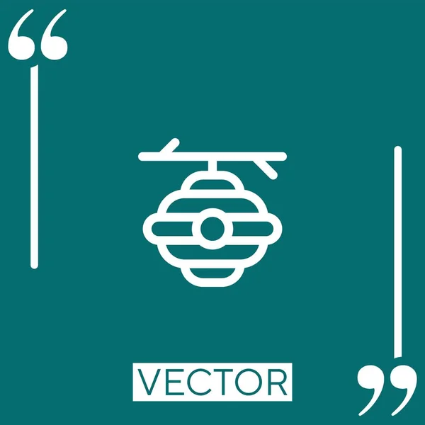 Icône Vectorielle Ruche Icône Linéaire Ligne Course Modifiable — Image vectorielle