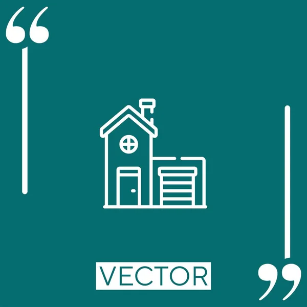 Icono Del Vector Casa Icono Lineal Línea Carrera Editable — Vector de stock