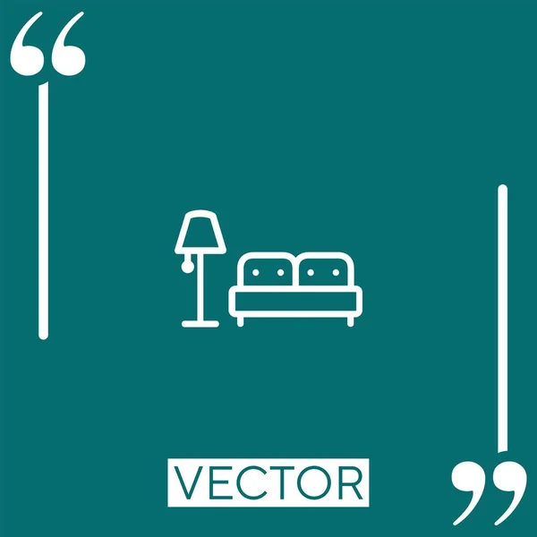 Livingroom Vector Icono Icono Lineal Línea Carrera Editable — Archivo Imágenes Vectoriales