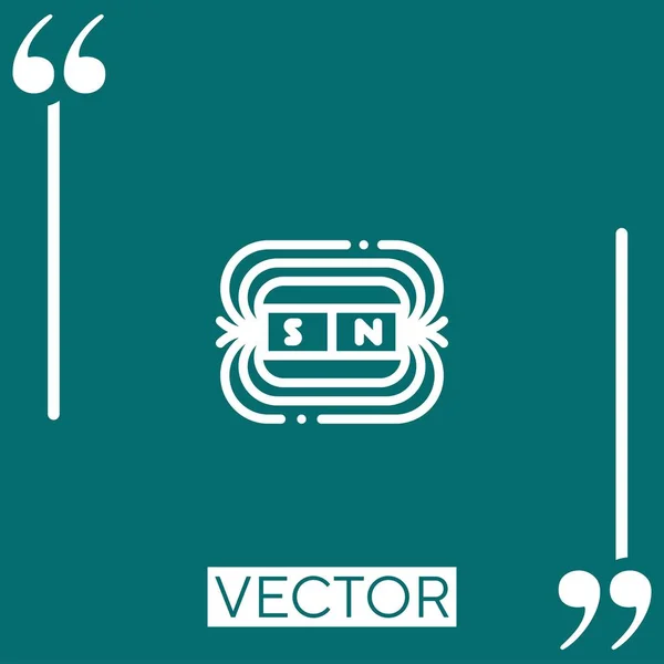 Icono Del Vector Magnético Icono Lineal Línea Carrera Editable — Vector de stock