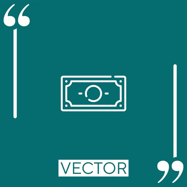Icono Vector Dinero Icono Lineal Línea Carrera Editable — Vector de stock