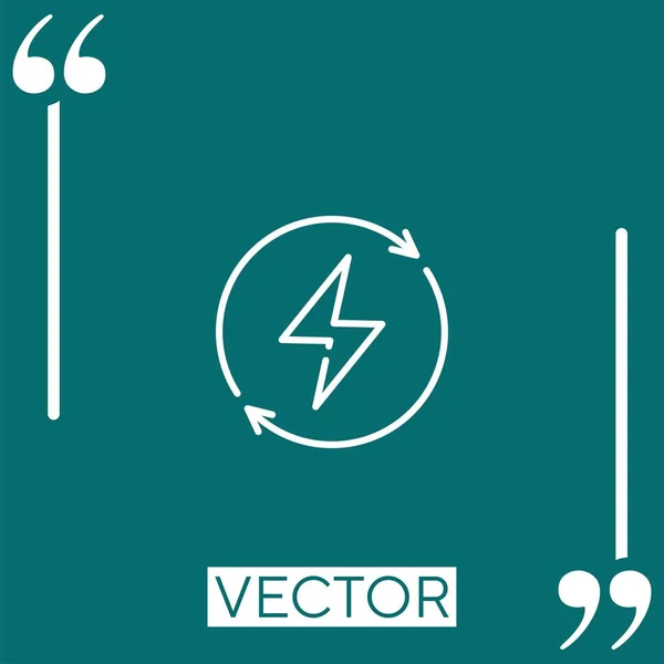 Ícone Vetor Energia Renovável Ícone Linear Linha Curso Editável — Vetor de Stock