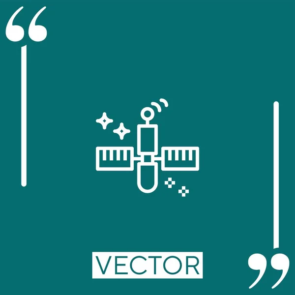 Icono Del Vector Satelital Icono Lineal Línea Carrera Editable — Vector de stock