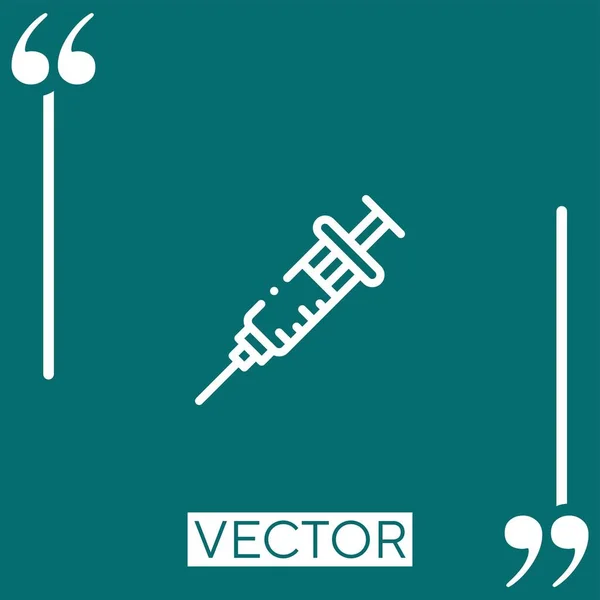 Icône Vectorielle Seringue Icône Linéaire Ligne Course Modifiable — Image vectorielle