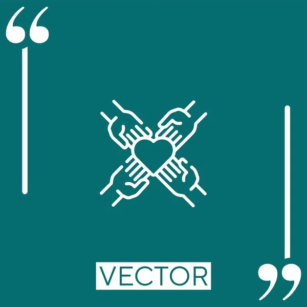 Vereinigen Vektorsymbol Lineares Symbol Editierbare Strichlinie — Stockvektor