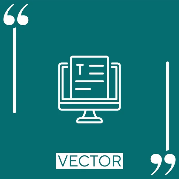 Blog Vector Icon Icono Lineal Línea Carrera Editable — Vector de stock