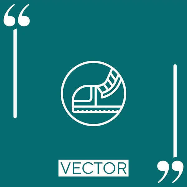 Boot Vektor Symbol Lineares Symbol Editierbare Strichlinie — Stockvektor