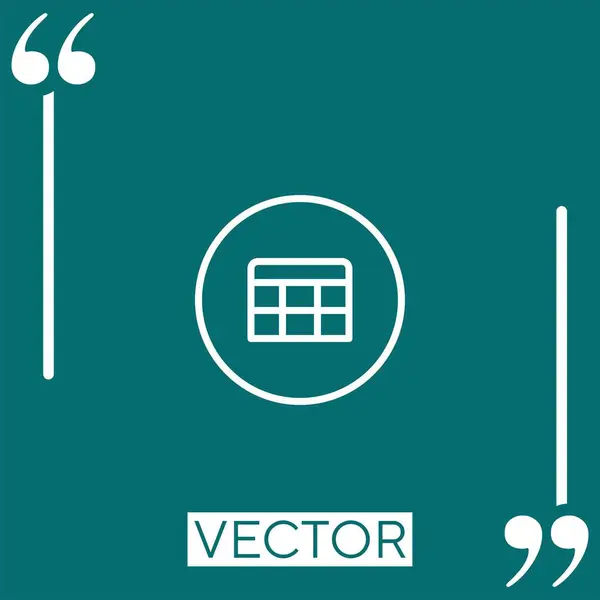 Ícone Vetor Calendário Ícone Linear Linha Curso Editável — Vetor de Stock