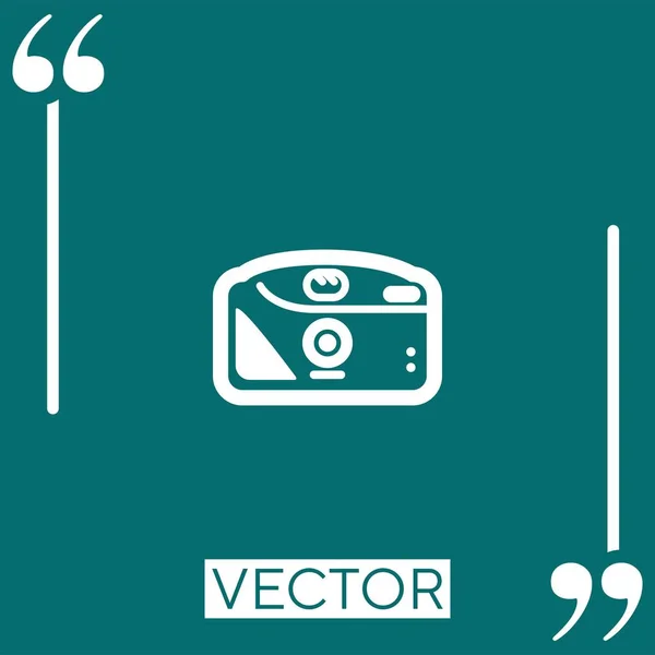Kamera Vektor Symbol Lineares Symbol Editierbare Strichlinie — Stockvektor