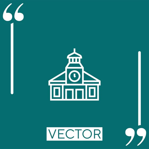 Ícone Vetor Igreja Ícone Linear Linha Curso Editável — Vetor de Stock