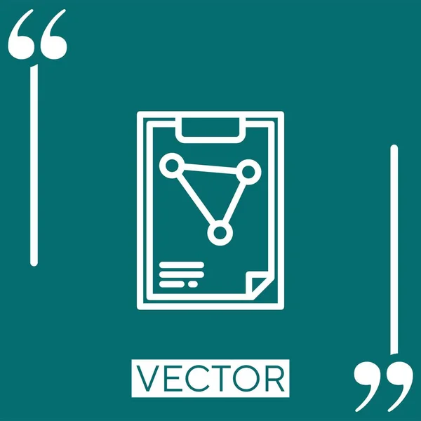Clipboard Vetor Ícone Ícone Linear Linha Curso Editável — Vetor de Stock