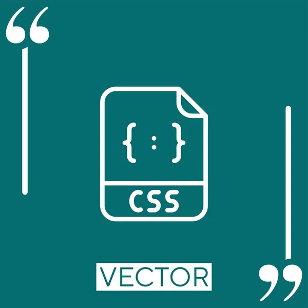 Css Vetor Ícone Ícone Linear Linha Curso Editável — Vetor de Stock