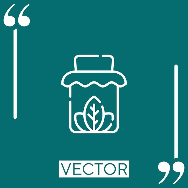 Eco Food Vektorsymbol Lineares Symbol Editierbare Strichlinie — Stockvektor