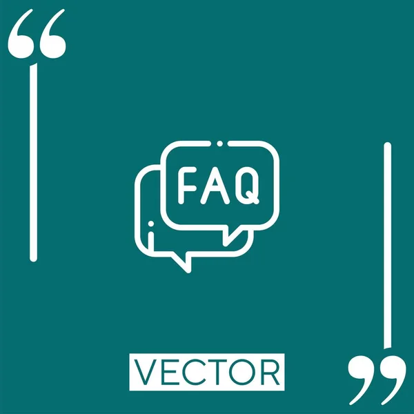 Ícone Vetor Faq Ícone Linear Linha Curso Editável — Vetor de Stock