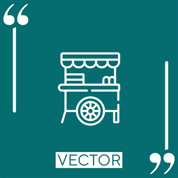 Иконка Вектора Пищевой Тележки Редактируемая Линия Хода — стоковый вектор