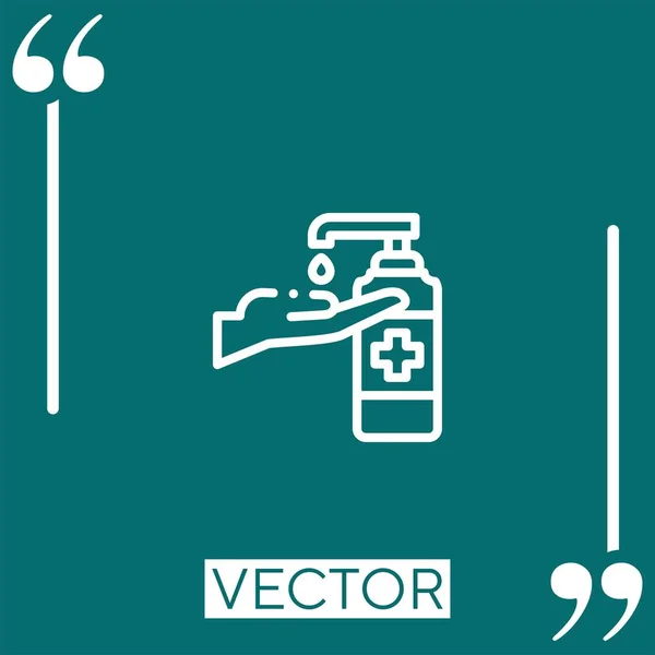 Ícone Vetor Gel Hidroalcoólico Ícone Linear Linha Curso Editável — Vetor de Stock