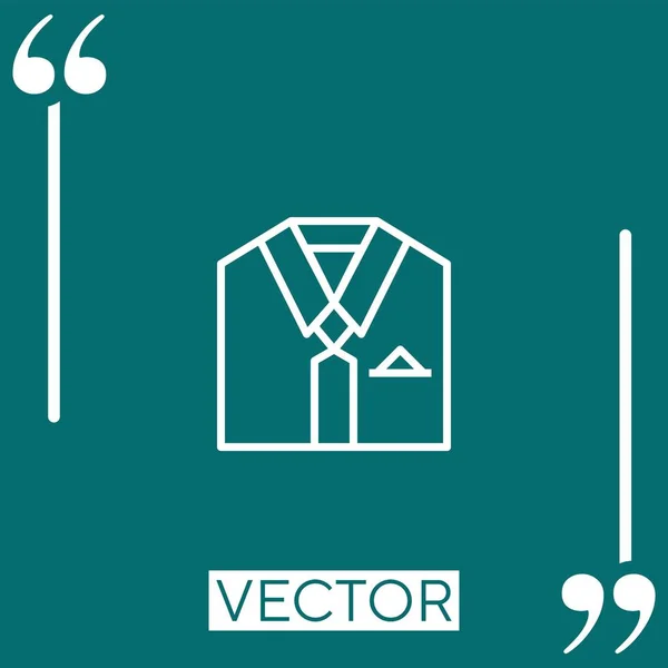 Ícone Vetor Camisa Ícone Linear Linha Curso Editável — Vetor de Stock