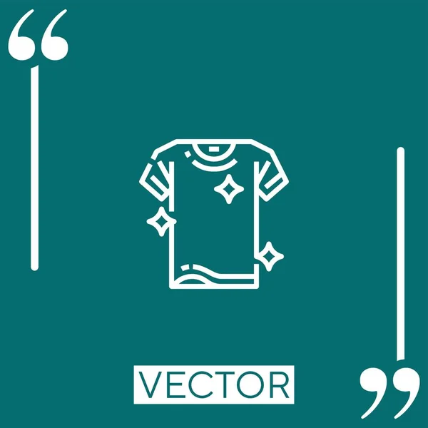 Ícone Vetor Shirt Ícone Linear Linha Curso Editável — Vetor de Stock