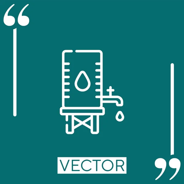 Wassertank Vektor Symbol Lineares Symbol Editierbare Strichlinie — Stockvektor