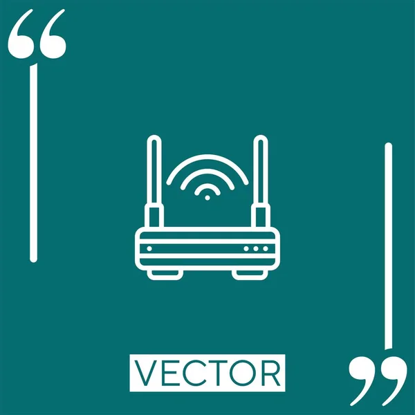 Значок Вектора Wifi Линейная Иконка Редактируемая Линия Хода — стоковый вектор