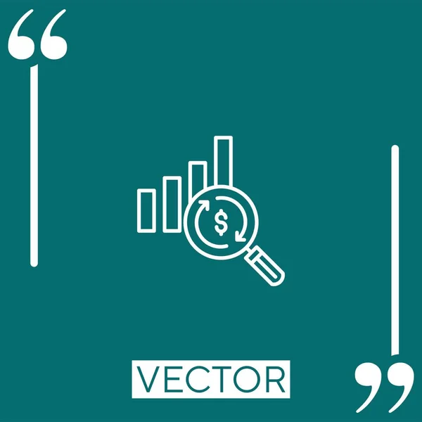 Analytics Vektor Symbol Lineares Symbol Editierbare Strichlinie — Stockvektor