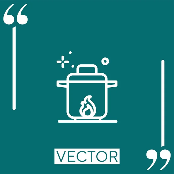 Boil Vector Icon Icona Lineare Linea Corsa Modificabile — Vettoriale Stock