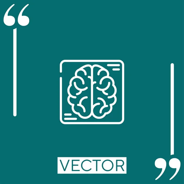 Icono Del Vector Cerebral Icono Lineal Línea Carrera Editable — Archivo Imágenes Vectoriales