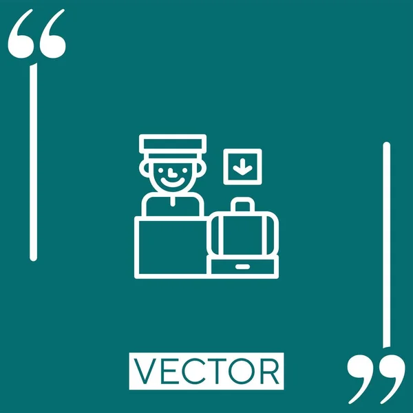 Vektor Symbol Lineares Symbol Einchecken Editierbare Strichlinie — Stockvektor