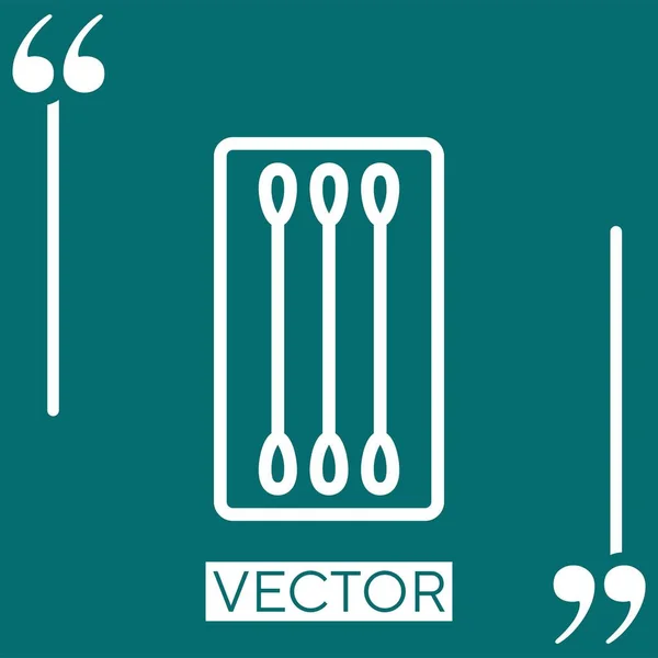 Wattestäbchen Vektorsymbol Lineares Symbol Editierbare Strichlinie — Stockvektor