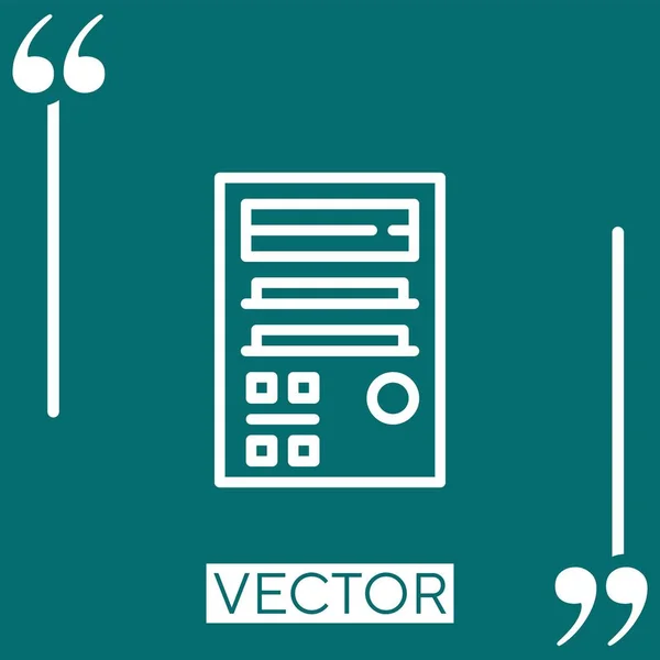 Cpu Tower Vektor Icon Lineares Icon Editierbare Strichlinie — Stockvektor