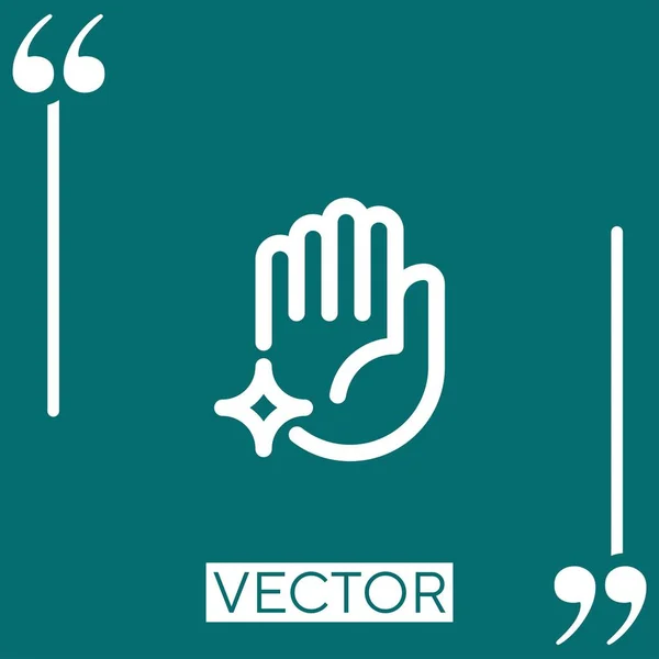 Ícone Vetor Lavagem Das Mãos Ícone Linear Linha Curso Editável — Vetor de Stock