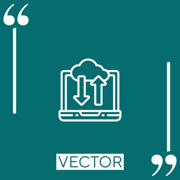 Icono Del Vector Portátil Icono Lineal Línea Carrera Editable — Vector de stock