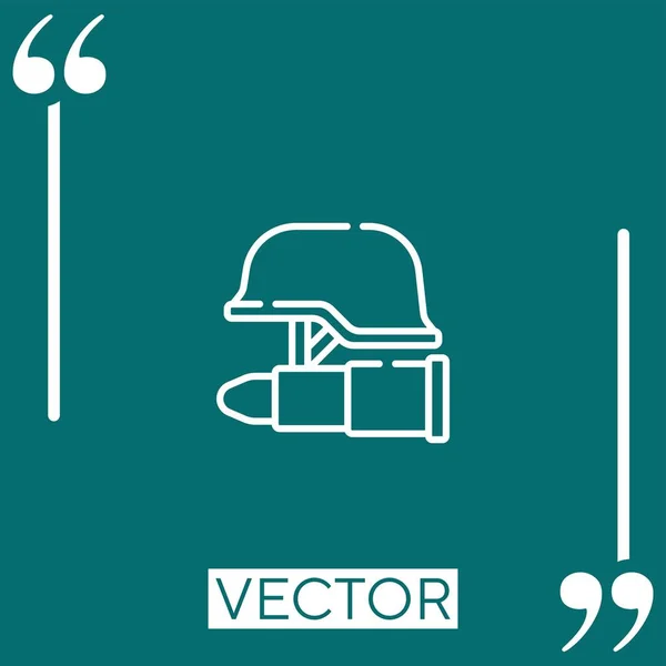 Icono Del Vector Militar Icono Lineal Línea Carrera Editable — Vector de stock