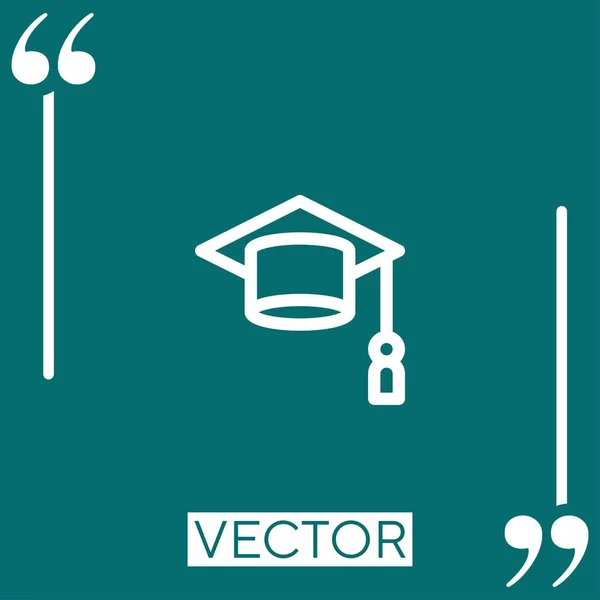 Mortarboard Vector Icon Linear Icon Editable Stroke Line — Stock Vector