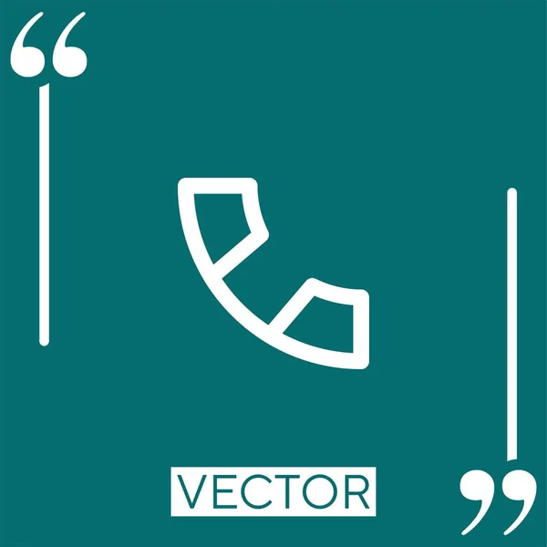 Ícone Vetor Chamada Telefônica Ícone Linear Linha Curso Editável — Vetor de Stock