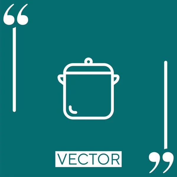 Pot Vector Icon Linear Icon Editable Stroke Line — Stock Vector