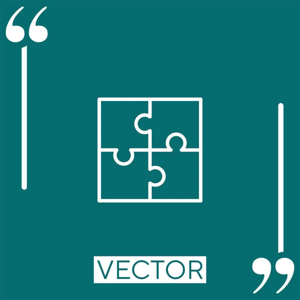 Ícone Vetor Quebra Cabeça Ícone Linear Linha Curso Editável — Vetor de Stock