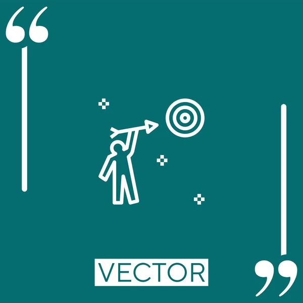 Propósito Vector Icono Icono Lineal Línea Carrera Editable — Vector de stock