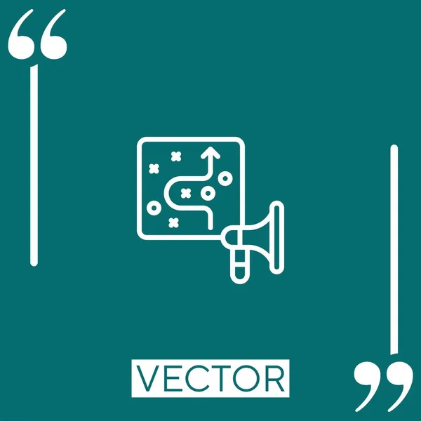 Route Vector Icon Icono Lineal Línea Carrera Editable — Vector de stock