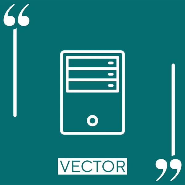 Ícone Vetor Servidor Ícone Linear Linha Curso Editável — Vetor de Stock